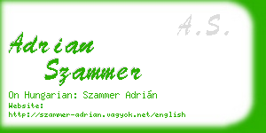 adrian szammer business card